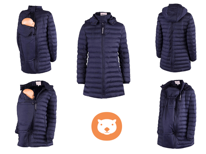 chaqueta interior del abrigo kowari en porteo, premama y uso normal